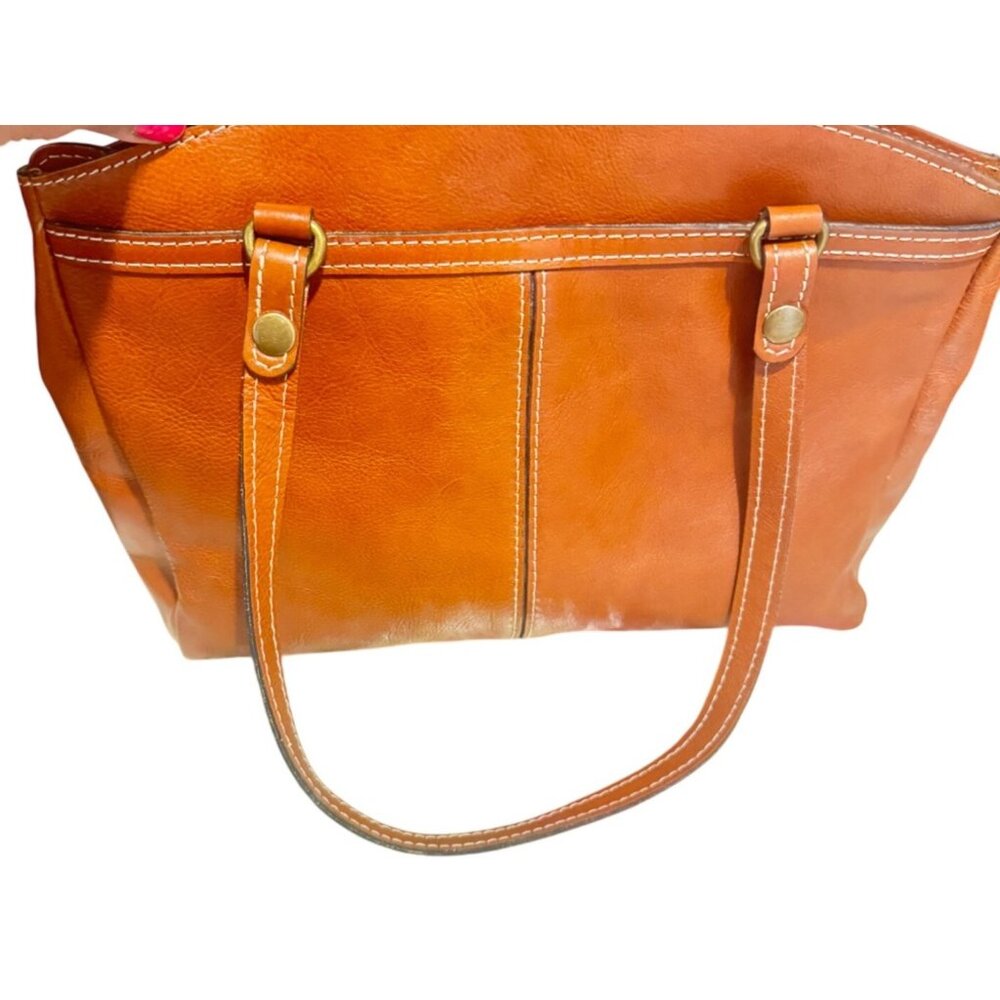Patricia Nash Leather Poppy Tote Bag Tan Italian-Style Handbag